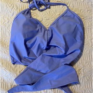 Kortni Jeane Periwinkle Tie Up top Medium EUC